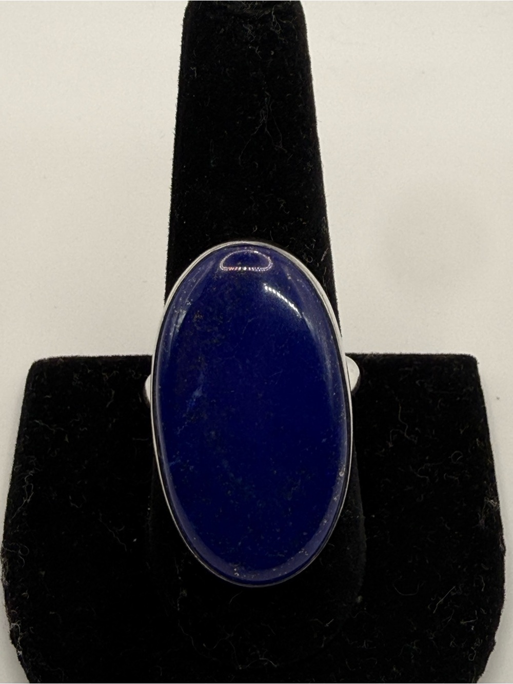 Vintage 925 Sterling Silver Lapis Lazuli Statement Ring Size 8.75